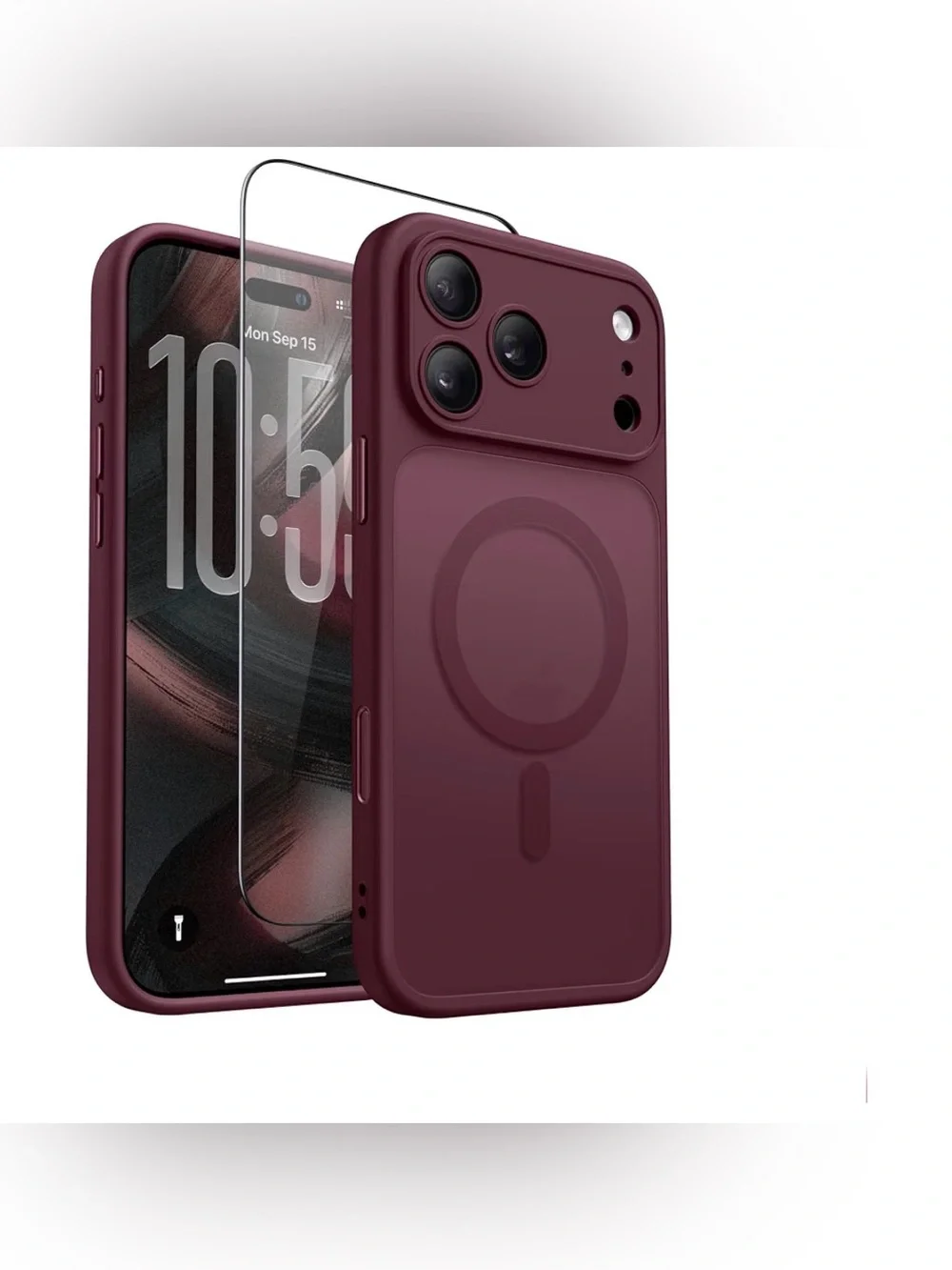 Magnetic & Shockproof for iPhone 17 Pro Max Case Wine Red